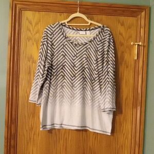 NWT Women's Weekend by Chico's 3/4 Sleeve Embellished Top